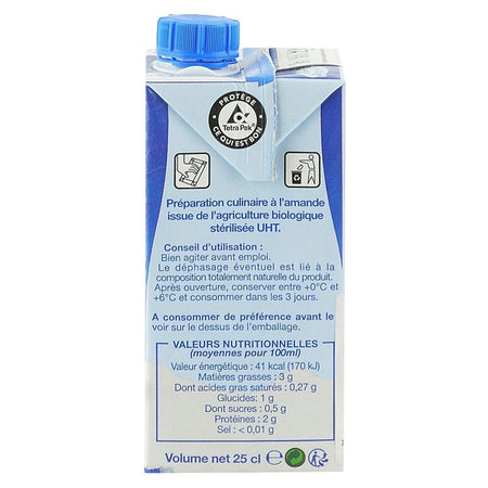 Smantana de Migdale pentru gatit La Mandorle, bio, 250 ml