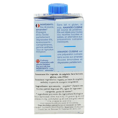 Smantana de Migdale pentru gatit La Mandorle, bio, 250 ml