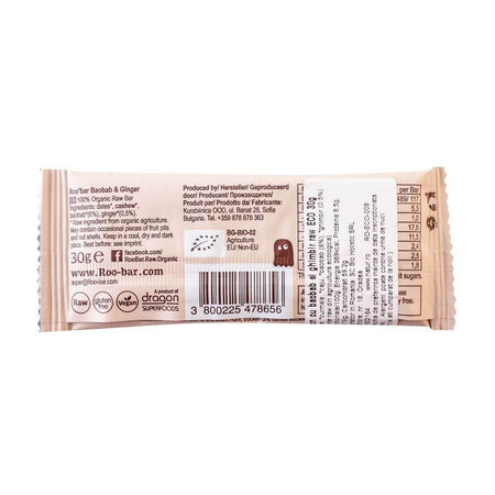 Baton Raw Bio cu Baobab si ghimbir 30g - Republica BIO