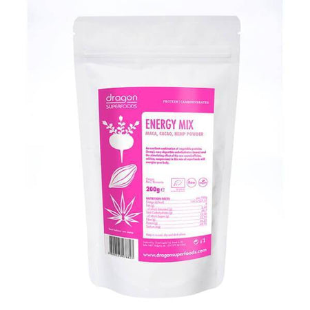Energy Mix Pulbere Raw Bio 200g (Canepa, Cacao Raw, Maca)