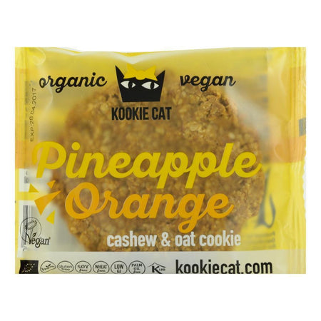 Cookie cu ananas si portocale, fara gluten, Kookie Cat, bio, 50 g
