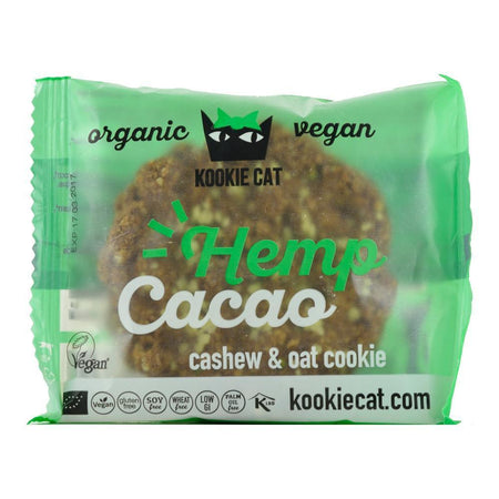 Cookie cu seminte de canepa si cacao, fara gluten, Kookie Cat, bio 50 g