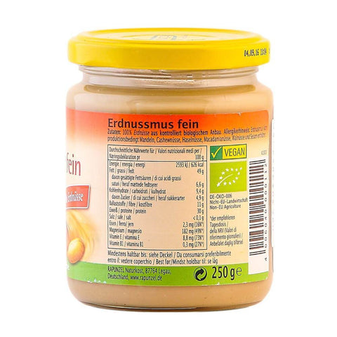 Unt de arahide fin Rapunzel, vegan, 250g, bio