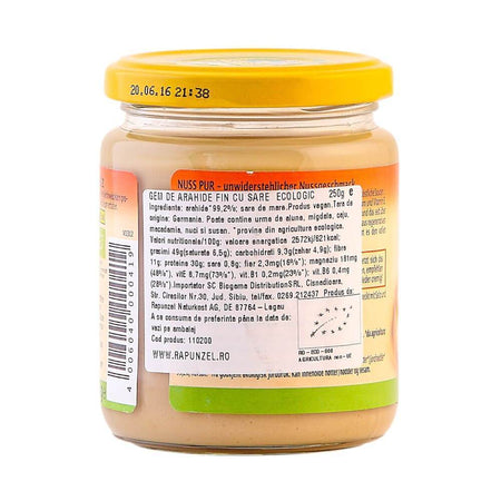 Gem de arahide fin cu sare, vegan, bio, 250g
