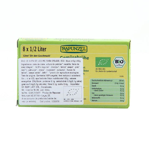 Cuburi de supa de legume, fara drojdie, bio, 8buc