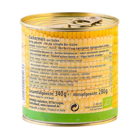 Porumb dulce prefiert Rapunzel, bio, 340 g