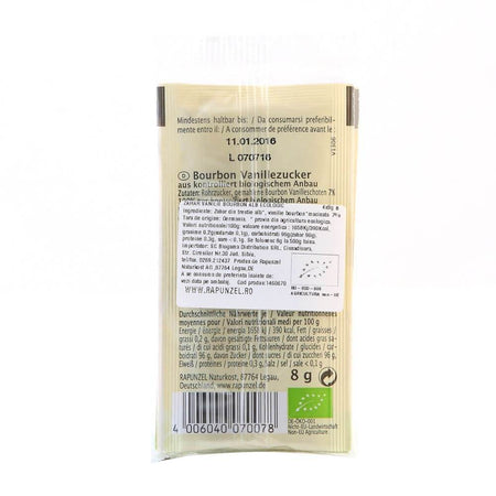 Zahar alb cu vanilie de Bourbon, bio, 4x8g