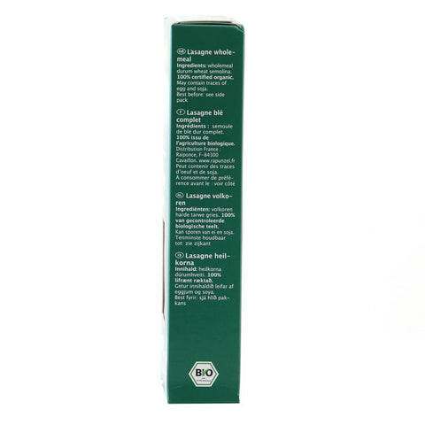 Lasagna paste din grau integral, bio, 250g