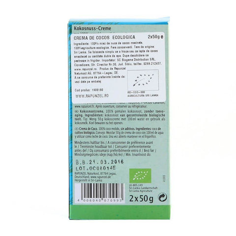 Crema de cocos, bio, 2 pliculete x 50g - Republica BIO