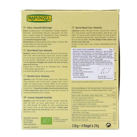 Musli Snack cu cocos si amarant, bio, 116g