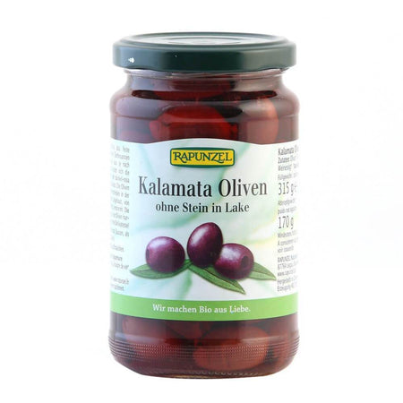 Masline Kalamata violet, fara samburi, in saramura, bio, 335g
