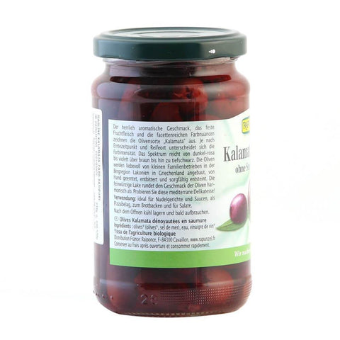 Masline Kalamata violet, fara samburi, in saramura, bio, 335g