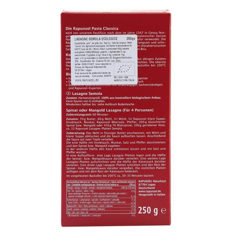 Lasagna din grau semola, bio, 250g