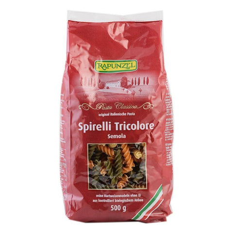 Spirelli din grau semola, tricolore, bio, 500g