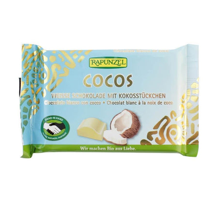 Ciocolata alba Cristalino cu bucatele de cocos, bio, 100g - Republica BIO