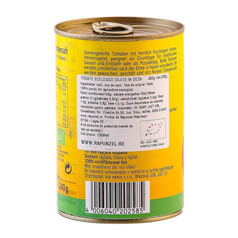 Tomate decojite in doza, bio, 400g