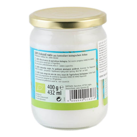 Ulei de cocos Rapunzel, extravirgin, presat la rece, bio, 400 g