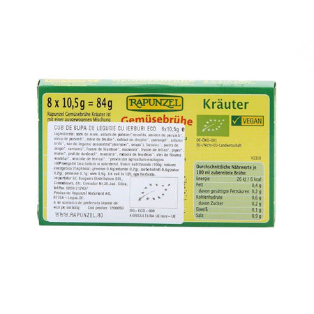 Cuburi de supa de legume cu ierburi, bio, 8buc