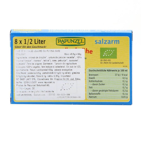 Cuburi de supa de legume cu putina sare, bio, 8 buc