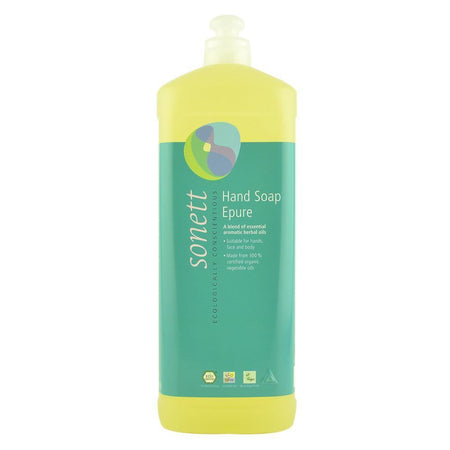 Sapun lichid si gel de dus cu 7 esente Epure, Sonett, 1 l, bio
