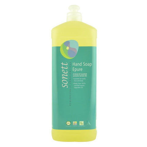 Sapun lichid si gel de dus cu 7 esente Epure, Sonett, 1 l, bio