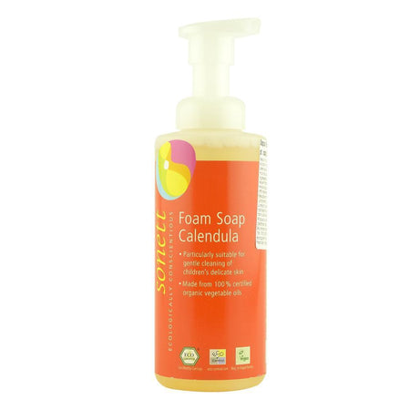Sapun lichid spumant cu galbenele, pentru copii, (recipient dozator cu spumare), Sonett, 200 ml, bio