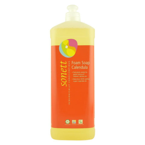 Sapun lichid spumant cu galbenele, pentru copii, (refill pentru dozatorul cu spumare), Sonett, 1 l, bio