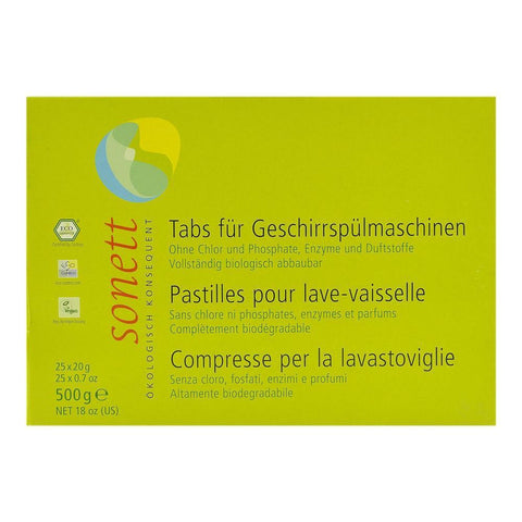 Tablete pentru masina de spalat vase, Sonett, 500 g, bio