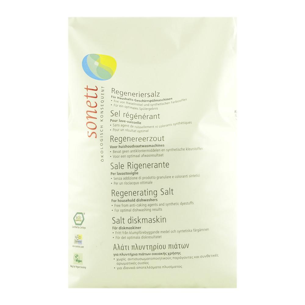 Sare regeneranta pentru masina de spalat vase, Sonett, 2 kg, bio