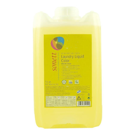 Detergent lichid pentru rufe colorate, cu menta si lamaie, Sonett, 5 l, bio