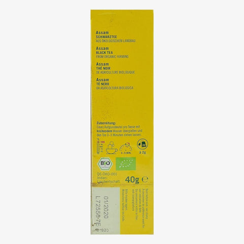 Ceai negru Assam, 20 plicuri, Lebensbaum, bio, 40 g