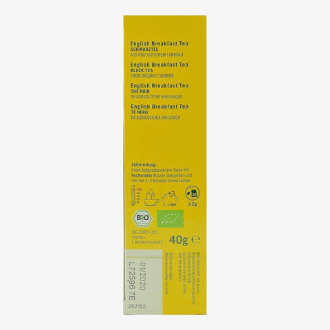 Ceai negru English Breakfast, 20 plicuri, Lebensbaum, bio, 40 g