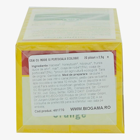 Ceai de rodie cu portocala, 20 plicuri, Lebensbaum, bio, 50 g