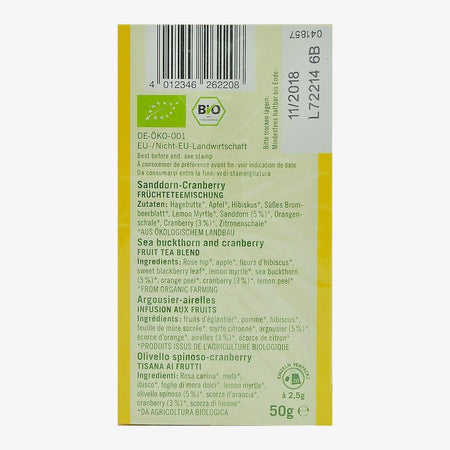 Ceai de catina si merisor, 20 plicuri, Lebensbaum, bio, 50 g