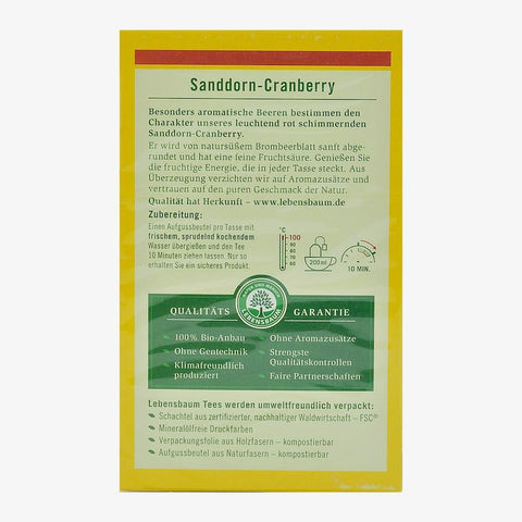 Ceai de catina si merisor, 20 plicuri, Lebensbaum, bio, 50 g