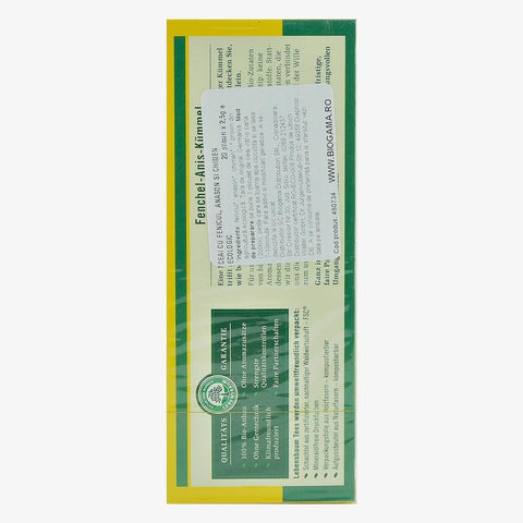 Ceai cu fenicul, anason si chimen, 20 plicuri, Lebensbaum, bio, 50 g