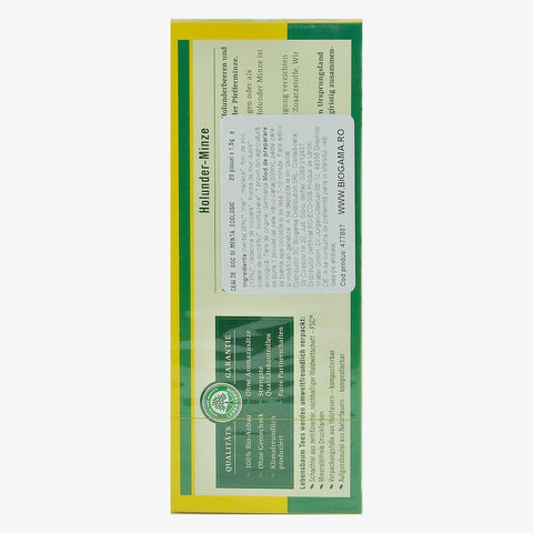 Ceai de soc cu menta, 20 plicuri, Lebensbaum, bio, 30 g