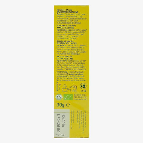 Ceai de soc cu menta, 20 plicuri, Lebensbaum, bio, 30 g
