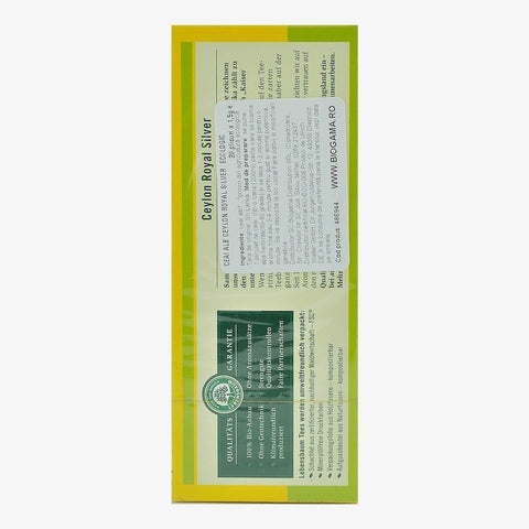 Ceai alb Ceylon Royal Silver, 20 plicuri, Lebensbaum, bio, 30g