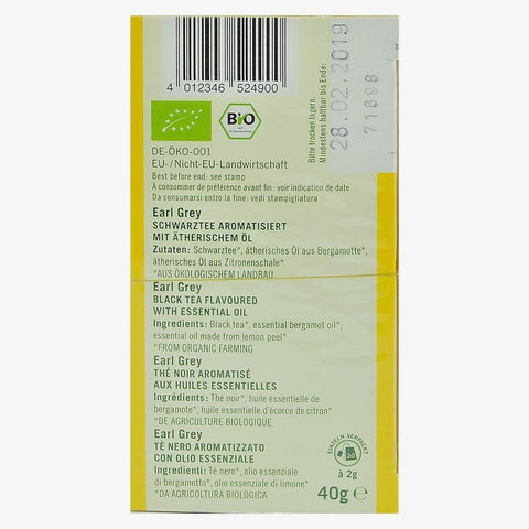 Ceai negru Earl Grey, 20 plicuri, Lebensbaum, bio, 40 g