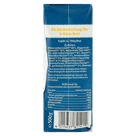 Mix de faina pentru paine integrala cu 6 cereale, Bauck Hof, bio, 500 g