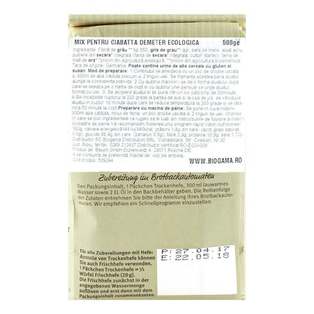 Mix de faina pentru Ciabatta, Bauck Hof, Demeter, bio, 500 g