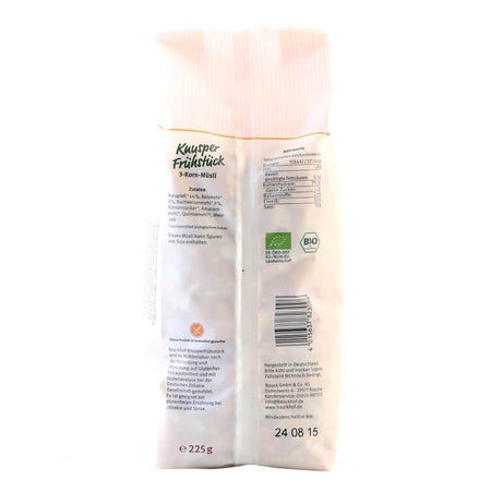 Mic dejun crocant cu trei cereale, fara gluten, bio, 225g