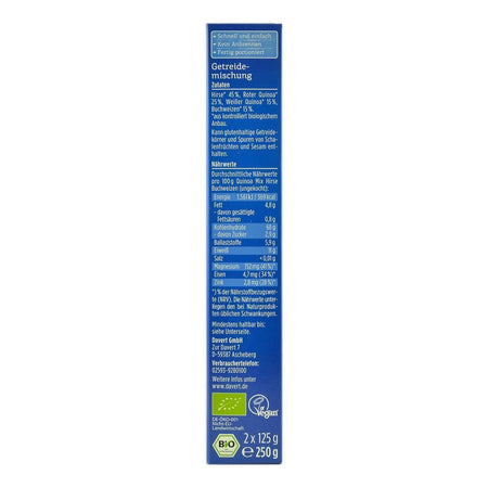 Quinoa mix cu mei si hrisca in plic 250 g Davert, bio