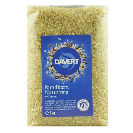 Orez integral cu bob rotund 1 kg Davert, bio