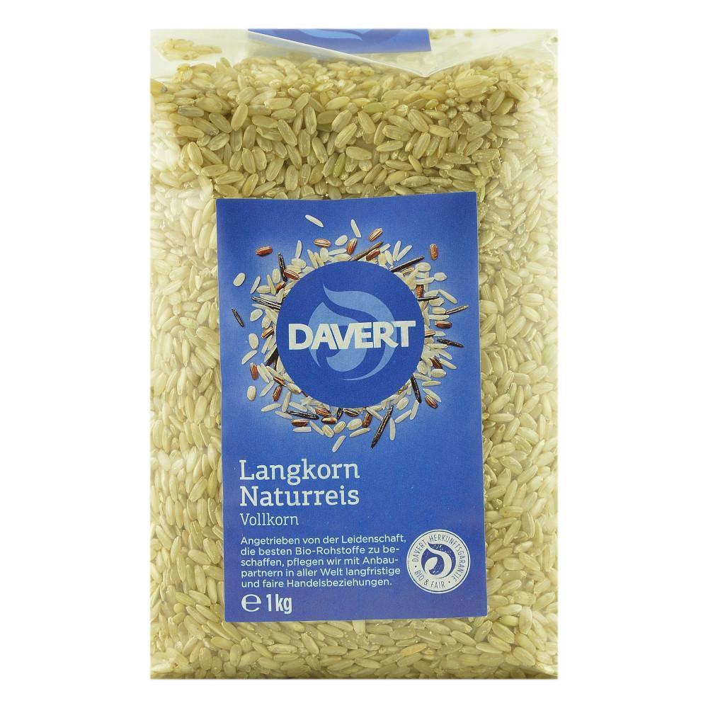 Orez integral cu bob lung 1 kg Davert, bio
