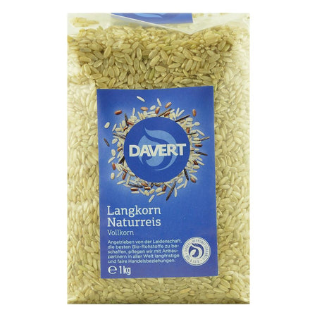 Orez integral cu bob lung 1 kg Davert, bio