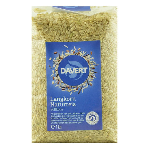 Orez integral cu bob lung 1 kg Davert, bio
