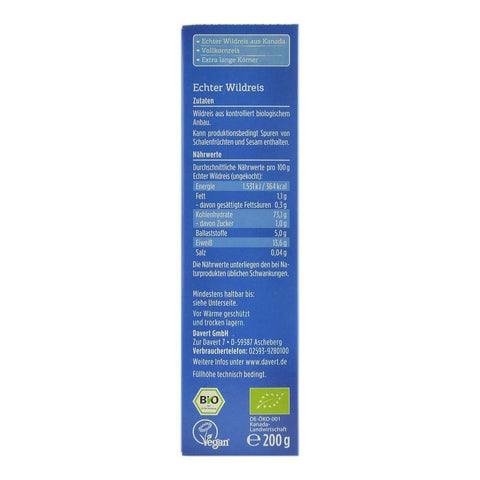 Orez salbatic 200 g Davert, bio
