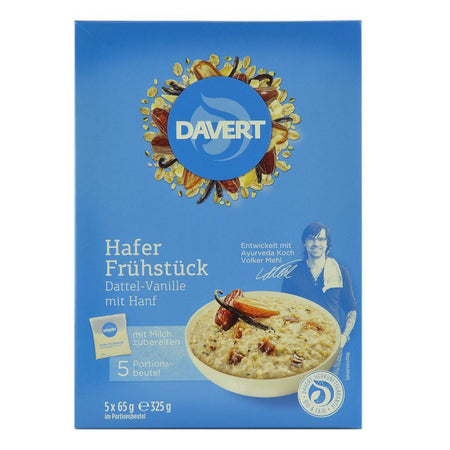 Mic dejun din ovaz cu curmale si vanilie 5 x 65 g Davert, bio